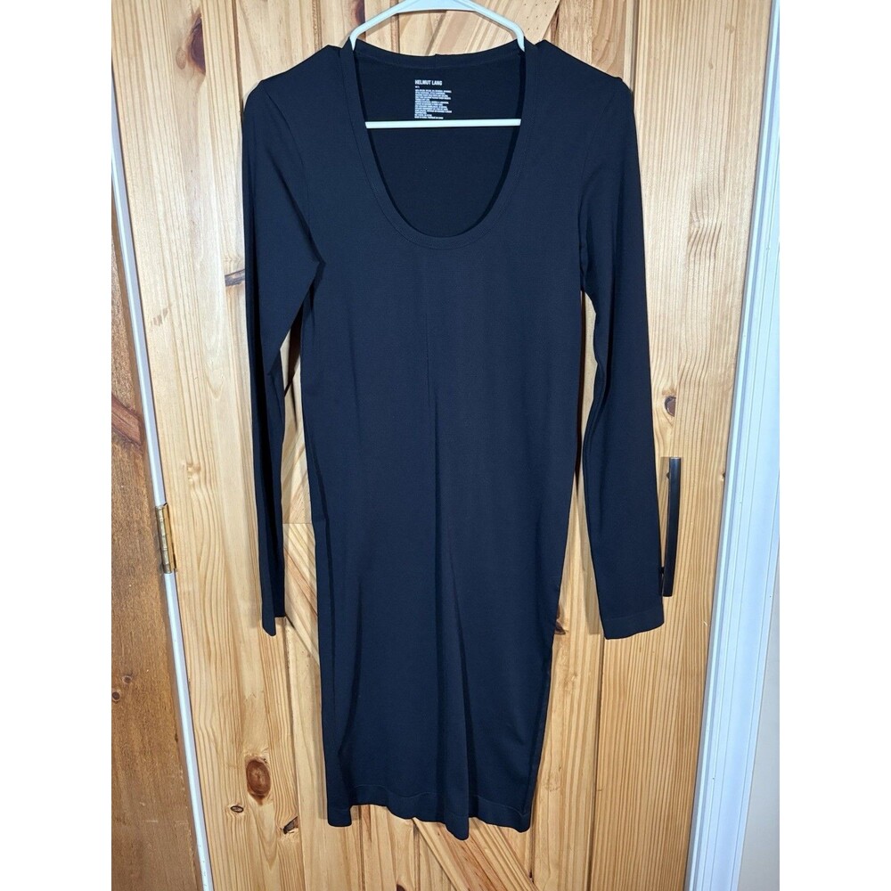 EUC Helmut Lang Black Bodycon Long Sleeve Dress Women’s Size M/L